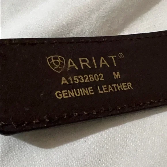 Ariat Brown Leather Belt with Silver Accents - Picture 2 of 4